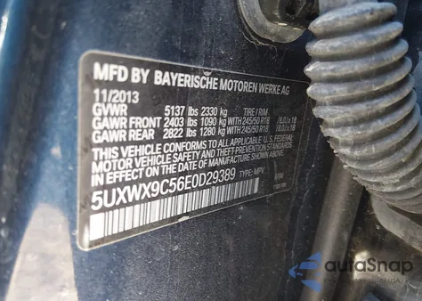 2014 BMW X3 xDrive28I from USA, damaged, VIN 5UXWX9C56E0D29389